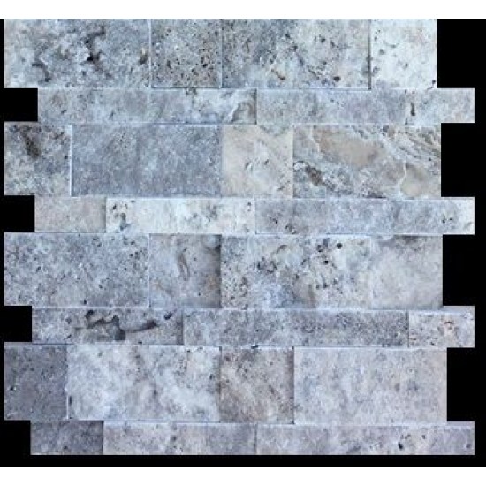 Mozaic din travertin Silver Minipanel 29.6x28.4