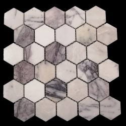 Mozaic din marmura Liliac Hexagon 27.7x28.9